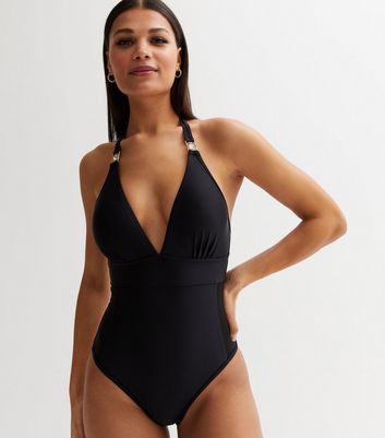 New look black swimming hot sale costume