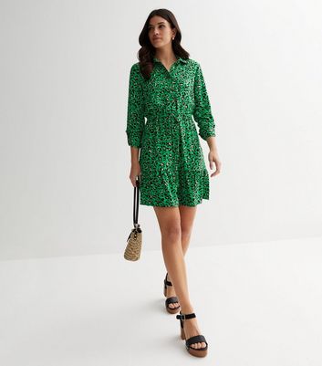 New look hotsell green shirt dress