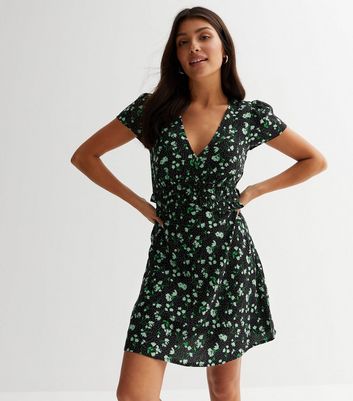 Black floral sales tea dress