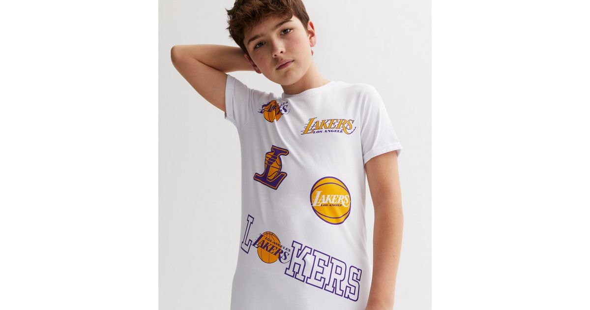 Name It White Logo Los Angeles Lakers T-Shirt | New Look
