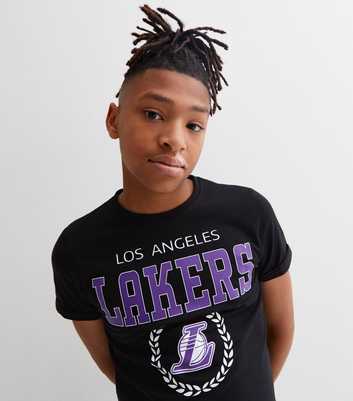 Name It Black Crew Neck Los Angeles Lakers Logo T-Shirt