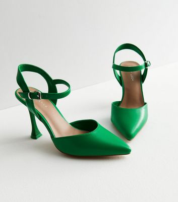 Green leather clearance high heels