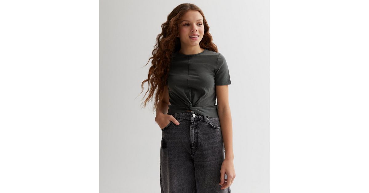 Girl's T-shirt, dark grey