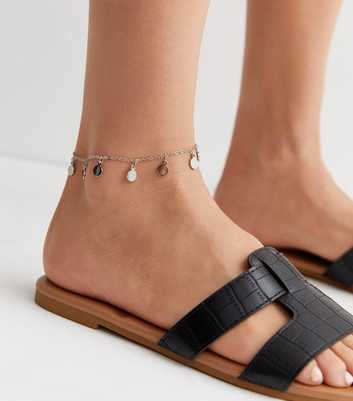 Silver Disc Charm Anklet
