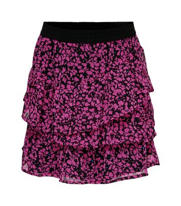 KIDS ONLY Black Abstract Layered Mini Skirt New Look