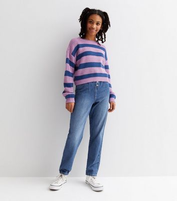 High waisted striped on sale jeans