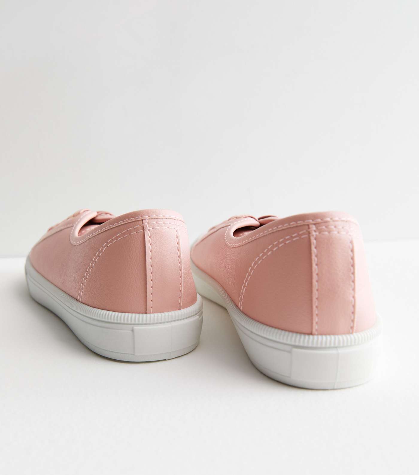 Pink Leather-Look Lace Front Trainers Image 4