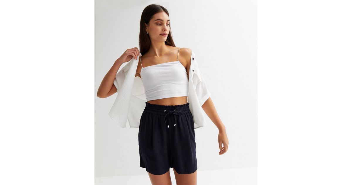 Jonah Navy Cotton Drawstring Shorts