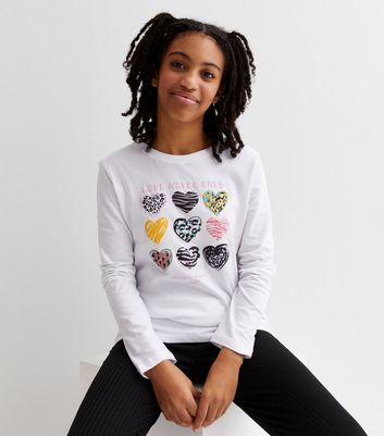 KIDS ONLY White Animal Print Logo Long Sleeve Top