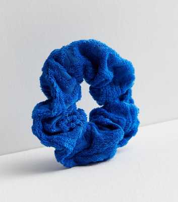 Bright Blue Towelling Scrunchie