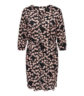 ONLY Curves Black Floral Mini Shirt Dress | New Look