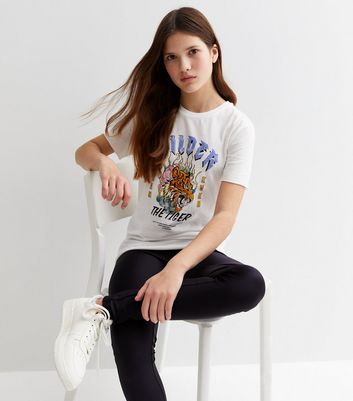 KIDS ONLY Cream Tiger Print Logo T-Shirt