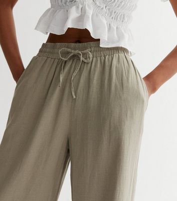 Buy Wide Linen Pants Khaki Online In India  Etsy India