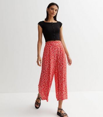 Red hot sale floral pants