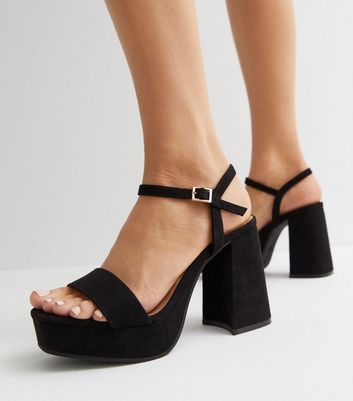 black block heels wide