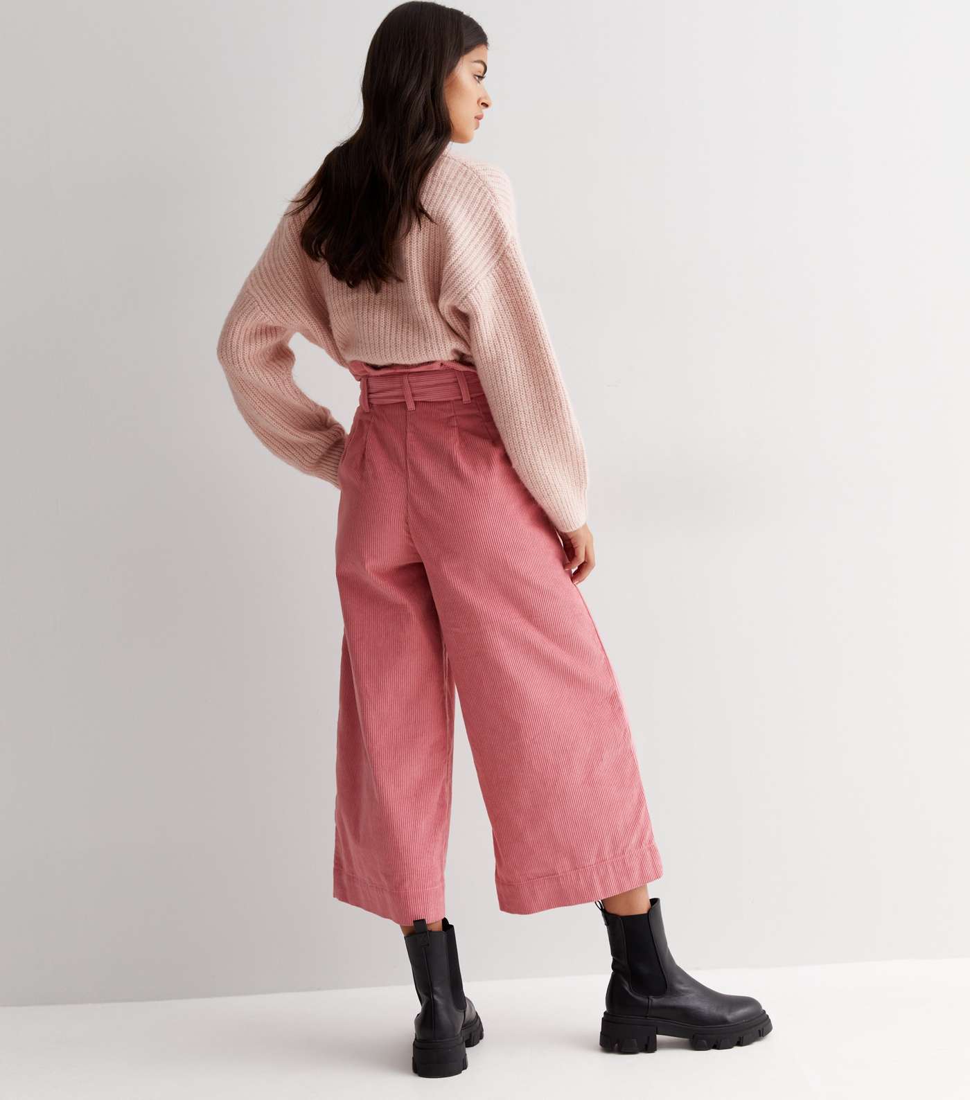 Sunshine Soul Pink Cord Belted Wide Leg Trousers Image 4