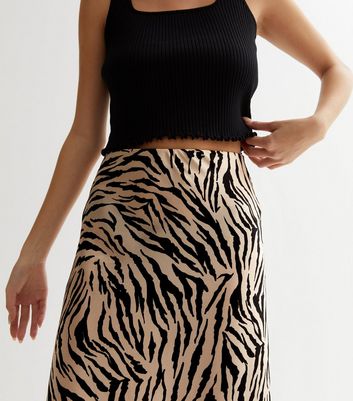 New look zebra outlet print skirt