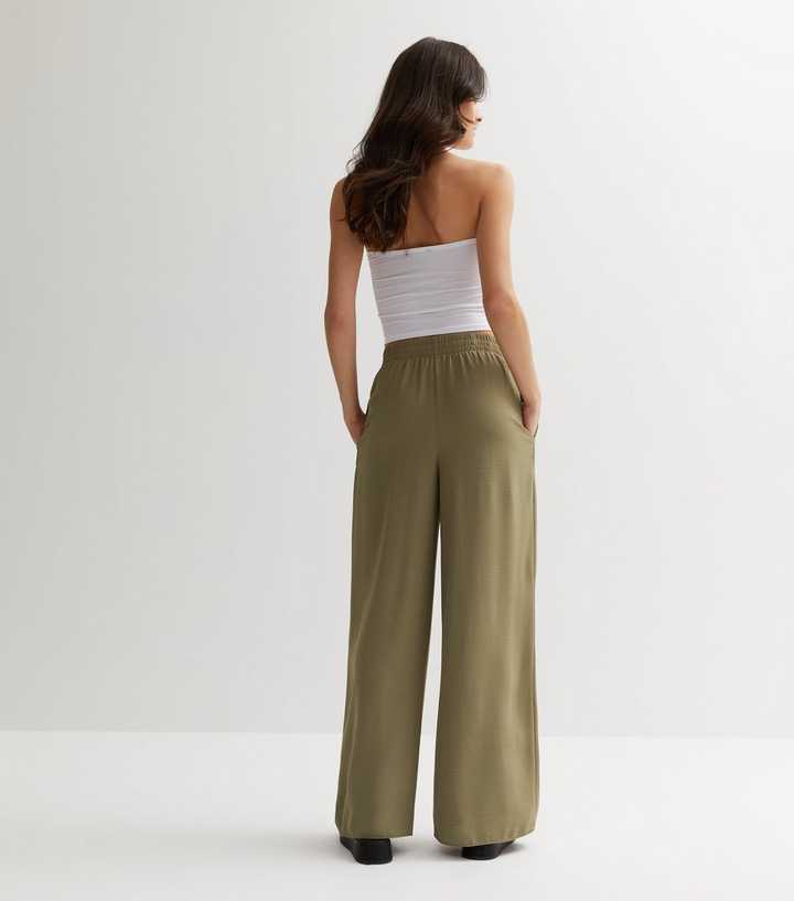 Wide Leg Trousers (With pockets)- Beige – Nikki.KClothing