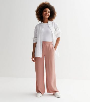 Mid Pink Wide Leg Trousers