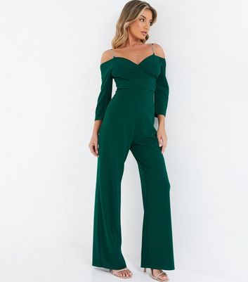 strappy cold shoulder jumpsuit