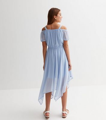 Pale blue 2024 bardot dress