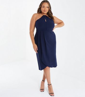 Navy blue clearance dress new look