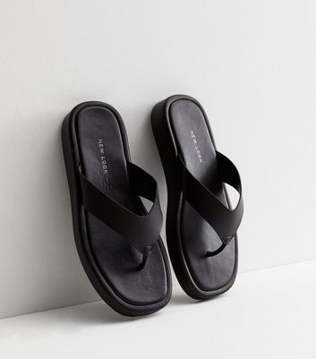 New look leather flip flops online