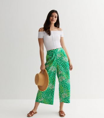 CROPPED FLORAL PRINT TROUSERS  Multicoloured  ZARA India