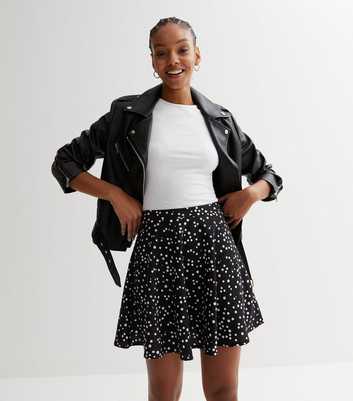 Black Spot High Waist Mini Flippy Skirt