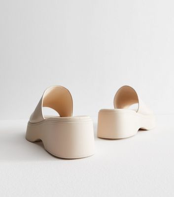 white chunky sliders womens