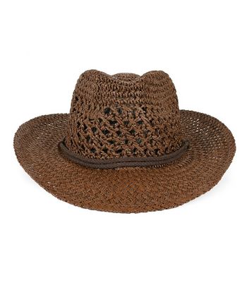 Brown straw cowboy hat online