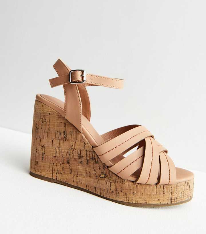Wide Fit Leather Wedge Sandals