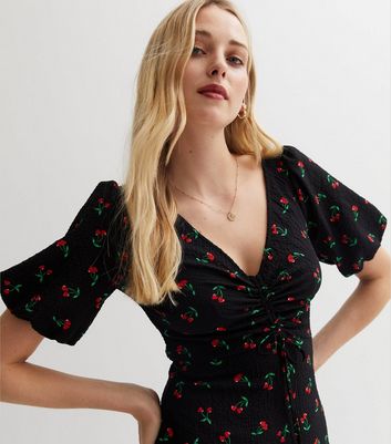 Cherry store black dress