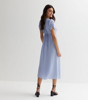 New look pale cheap blue dress