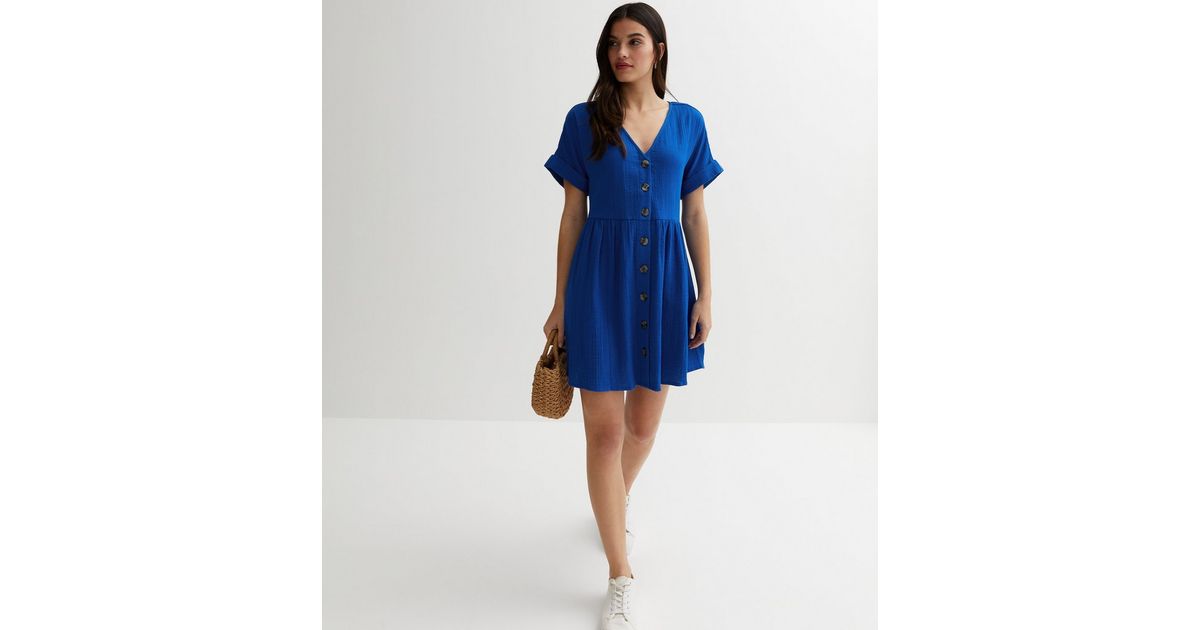 Button Front Smock Dress