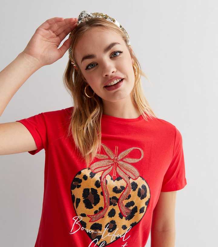 red leopard t shirt