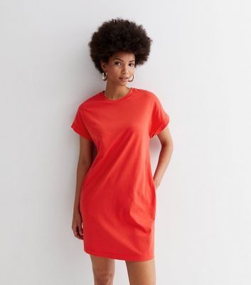 Orange t sale shirt dress