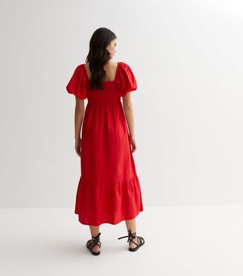 Womens red midi on sale dress