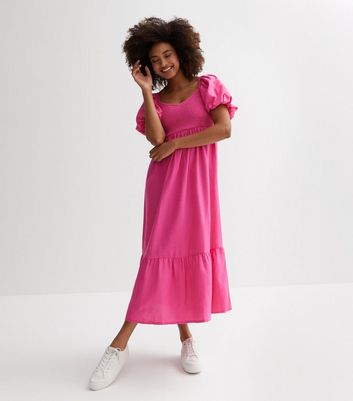 Pink midi summer outlet dress