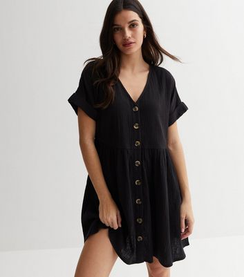 Button hot sale smock dress