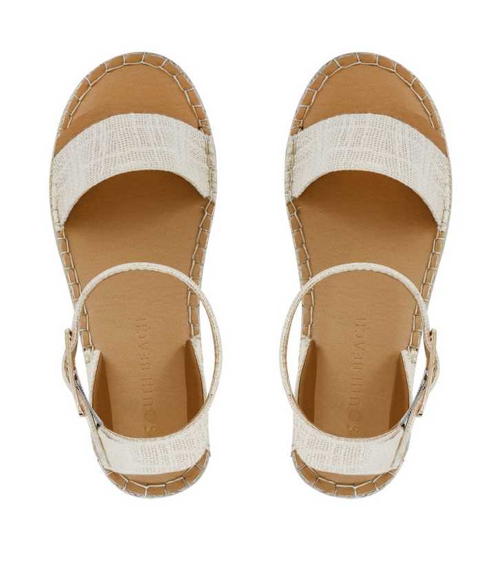 South Beach Cream Linen-Look 2 Part Espadrille Sandals