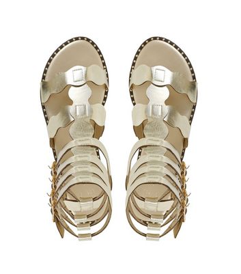 Gold gladiator hot sale shoes