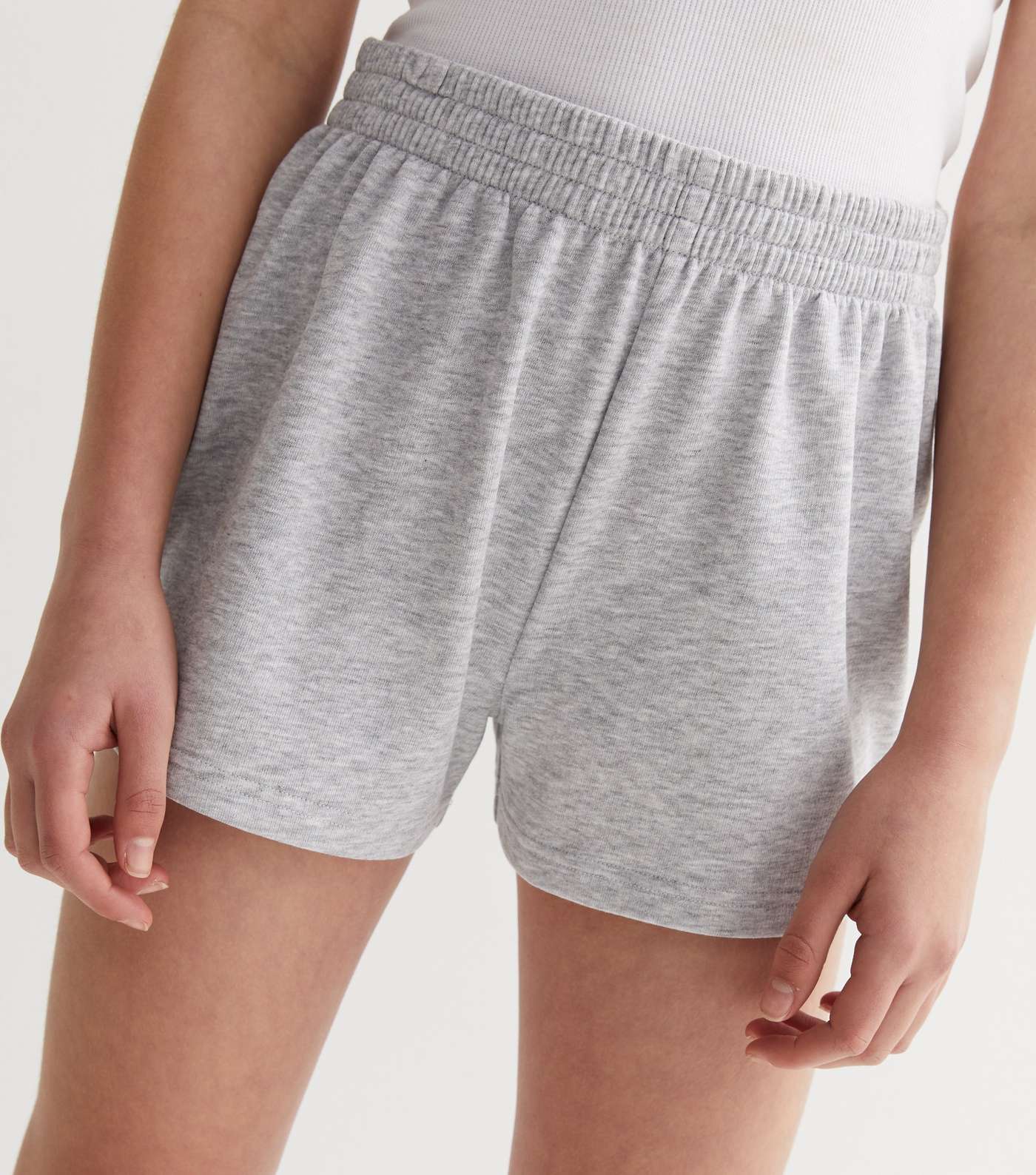 Girls Grey Jogger Shorts Image 3