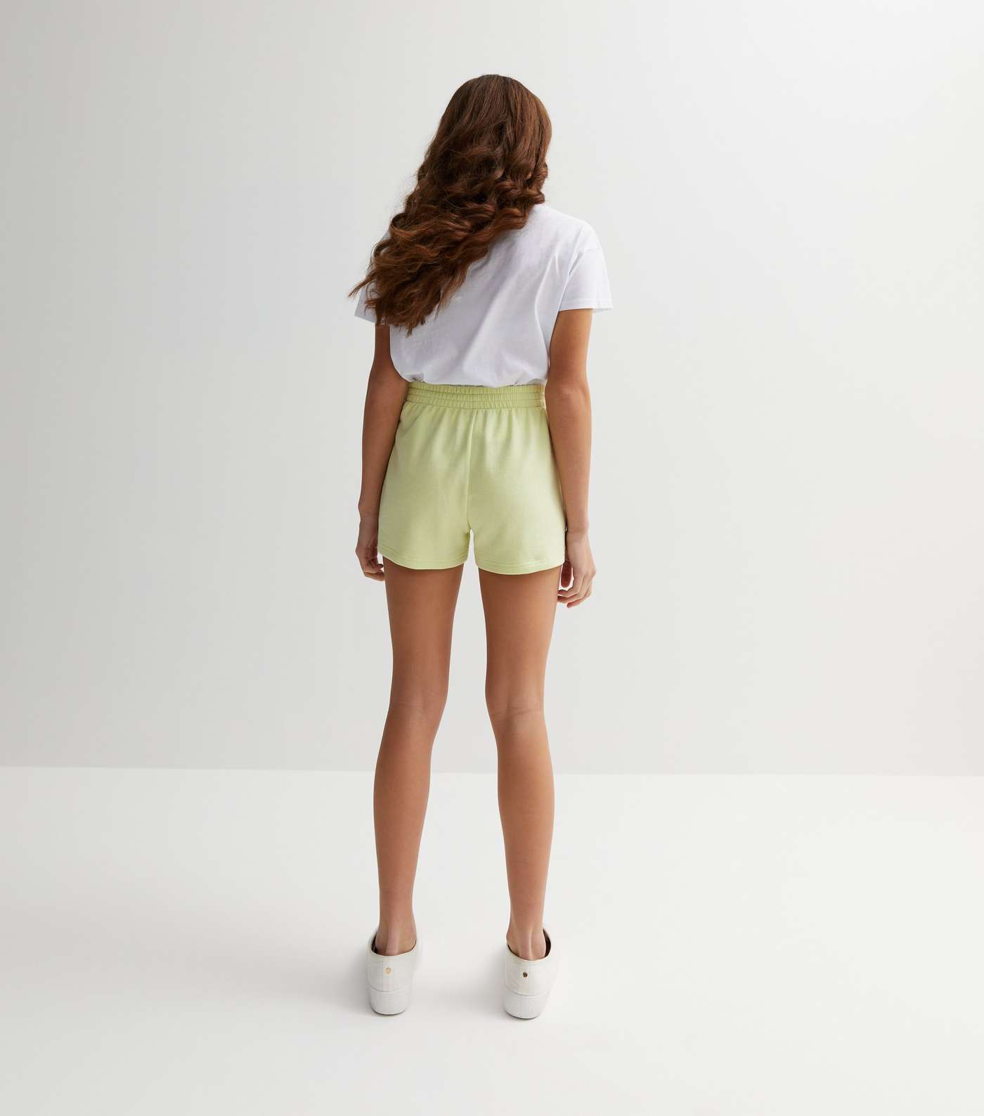 Girls Light Green Jogger Shorts Image 4