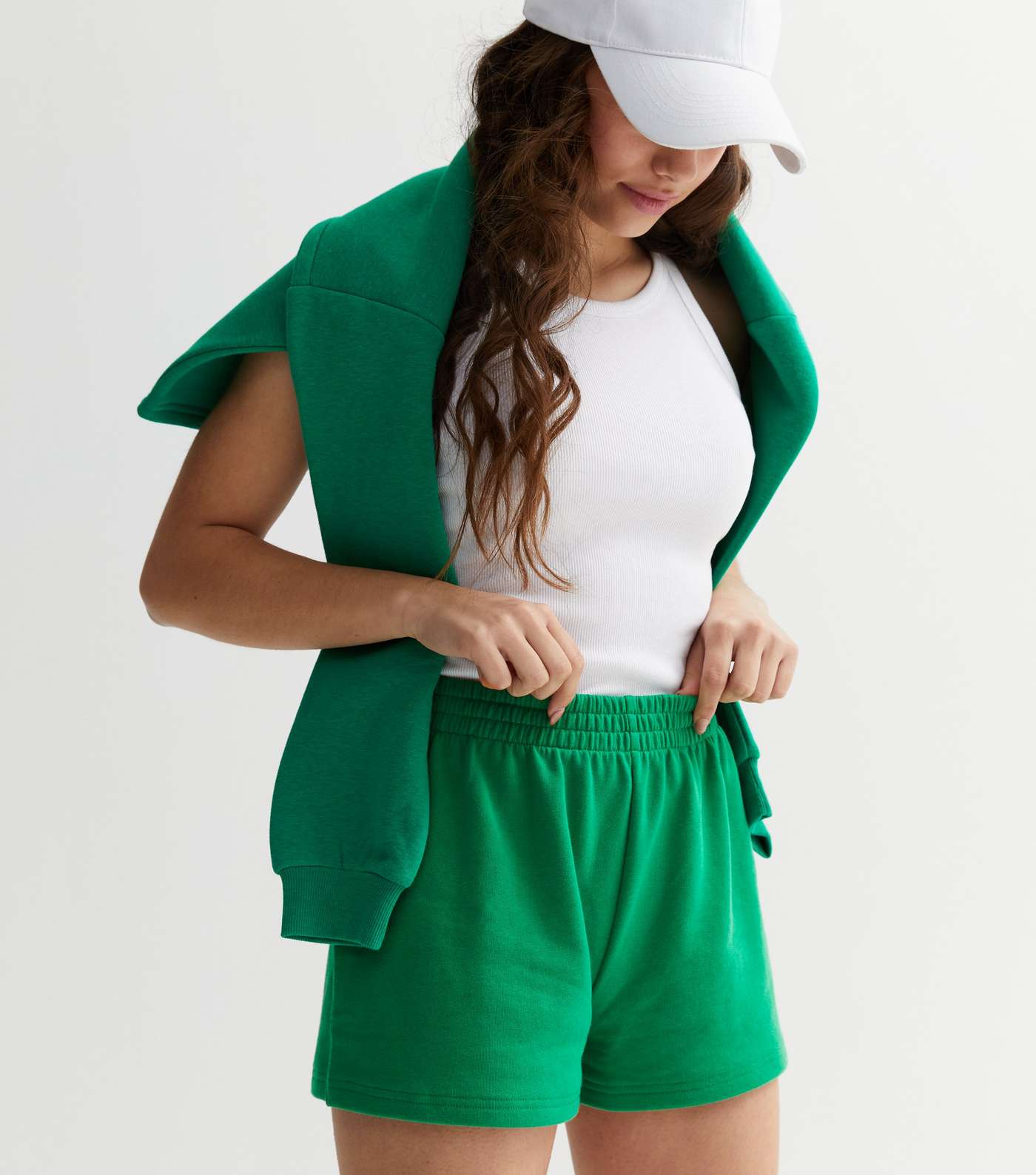 Girls Green Jogger Shorts Image 3