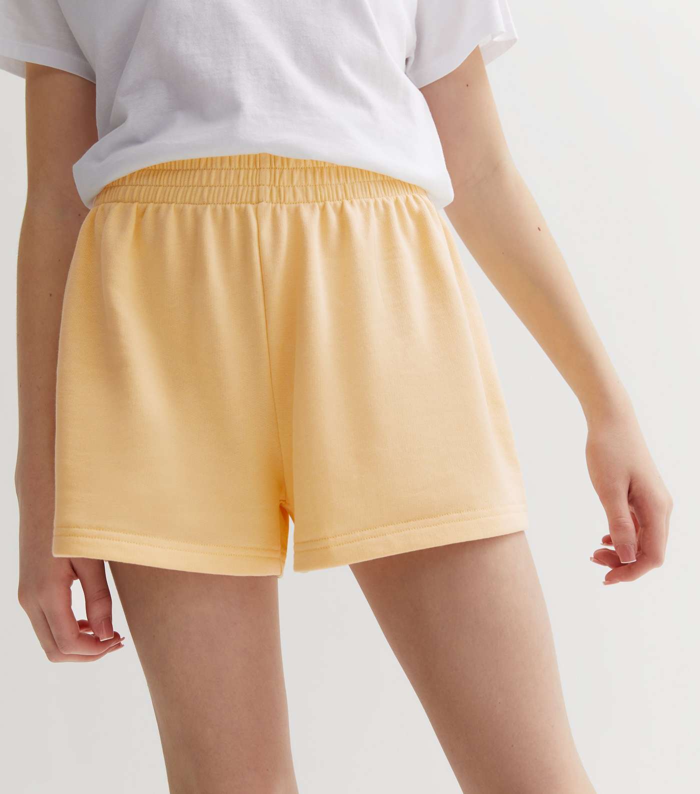 Girls Pale Yellow Jogger Shorts Image 2