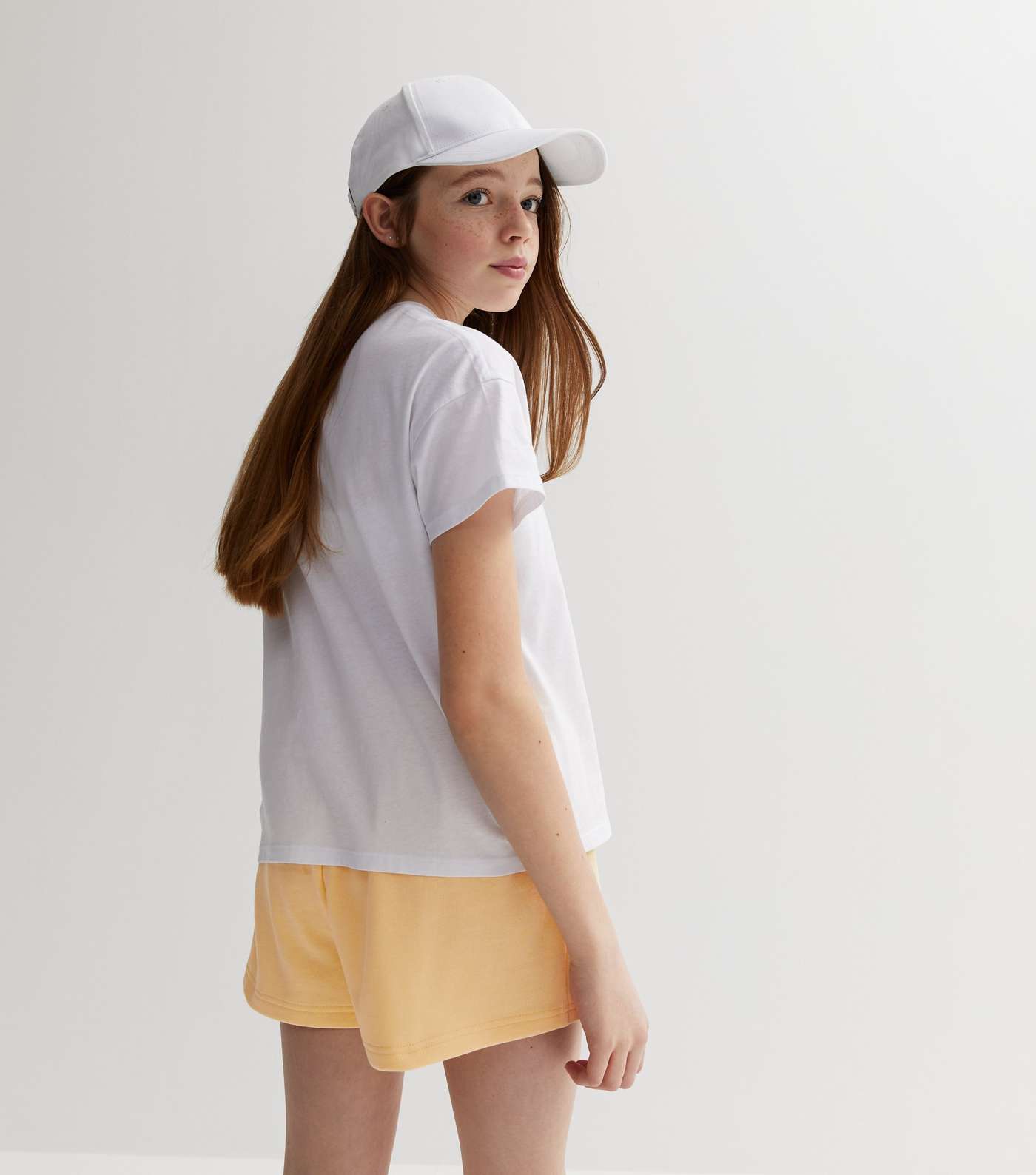 Girls Pale Yellow Jogger Shorts Image 4
