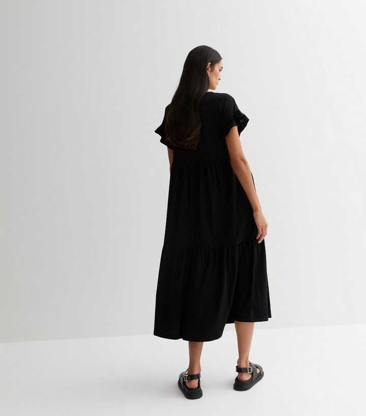 black jersey smock dress boohoo Women's Tall Jersey Cotton Mix Smock Dress