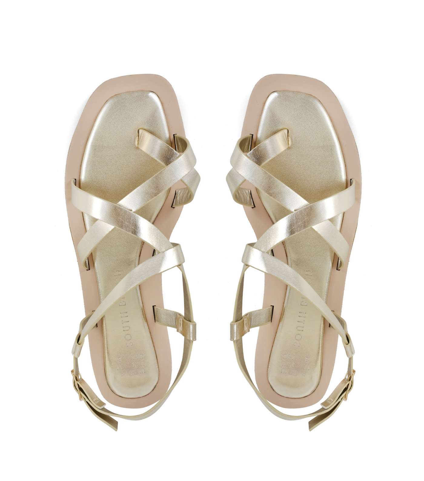 South Beach Gold Strappy Sandals Image 2