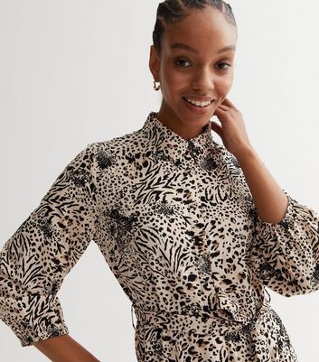 Oasis leopard hot sale shirt dress